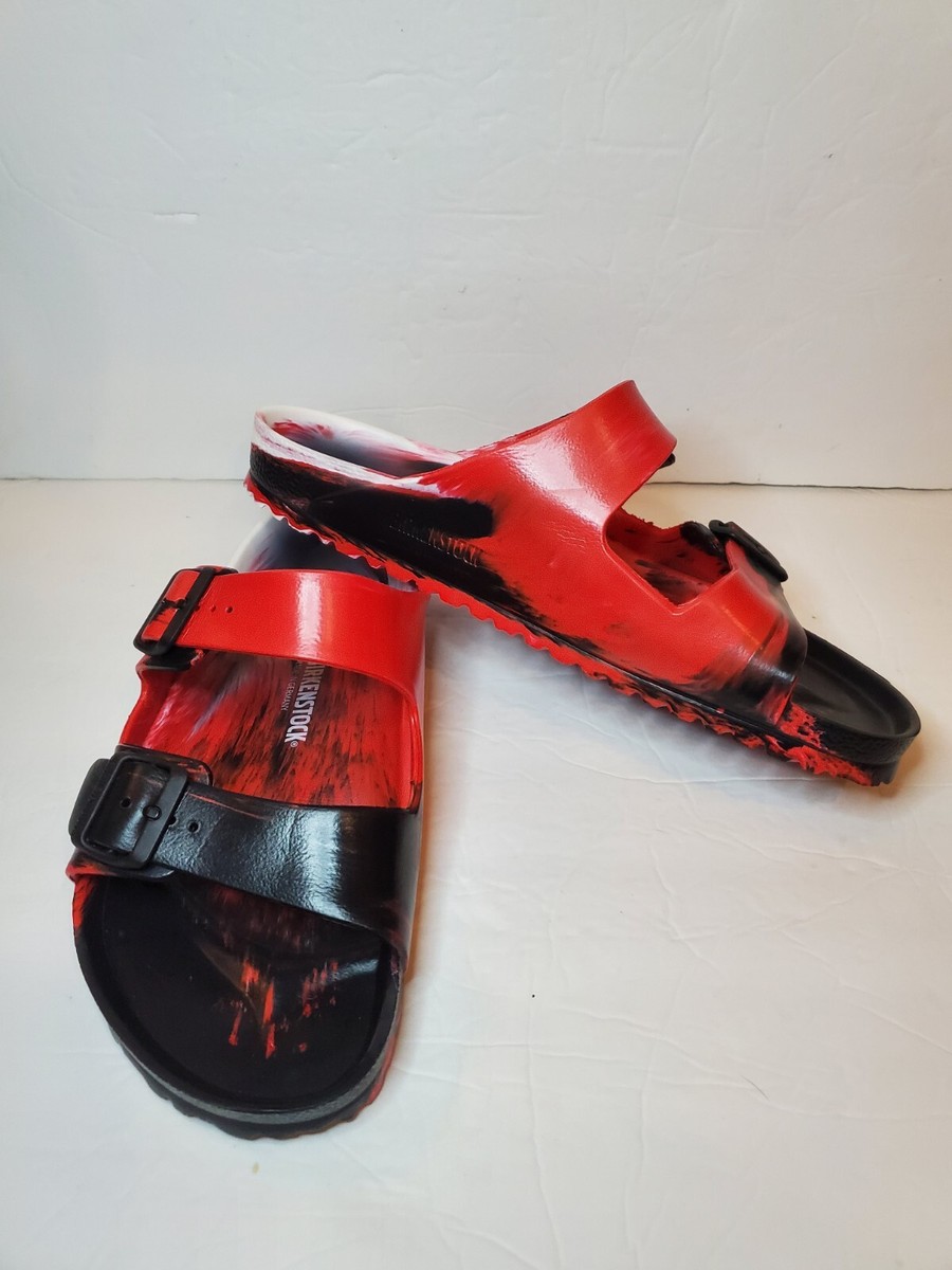 BNWOB Mens Birkenstock Arizona EVA Multi Color Black White Red