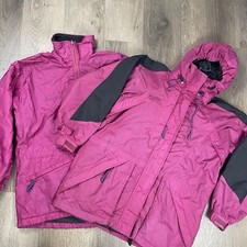 VTG Columbia 3 in 1 Jacket Womens Size Small Nylon Rain Insulated Full Zip Hood