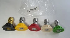 SET OF 5 POWER WASHER NOZZLE TIPS 3.2 1/4 QUICK CONNECT QC-M FOR SIMPSON/DEWALT+