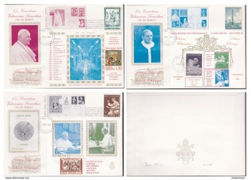 1965 SPECIAL ENVELOPE CLOSING VATICAN ECUMENICAL COUNCIL. group 3 envelopes.