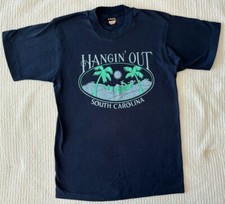 Vintage 80's SCREEN STARS Best Mens Medium T-shirt Navy Blue Single Stitch 1986