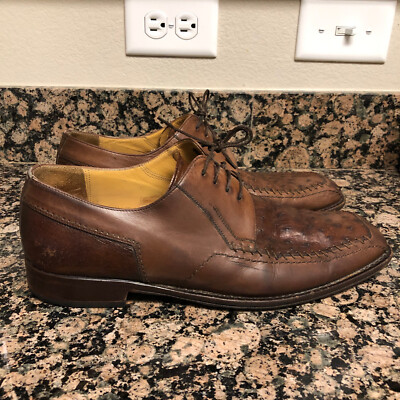 Mezlan Alberti Genuine Ostrich Men\'s Brown Wingtip Lace Up Oxford Shoes Size 8M mezlan-mens-wingtip-oxford-  main image 2
