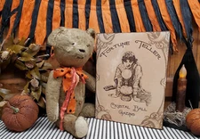 GREAT OLD FOLK ART COLONIAL PRIMITIVE VINTAGE STYLE HALLOWEEN WITCH FORTUNE SIGN