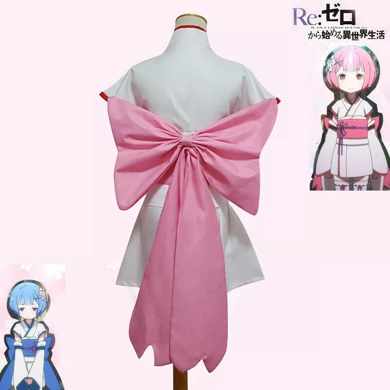 Re:Life in a Different World From Zero Childhood Rem Ram Kimono Cosplay Disfraces Foto 3 de 4