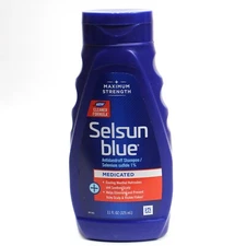 SELSUN Blue Medicated Dandruff Shampoo 11 oz Maximum Strength