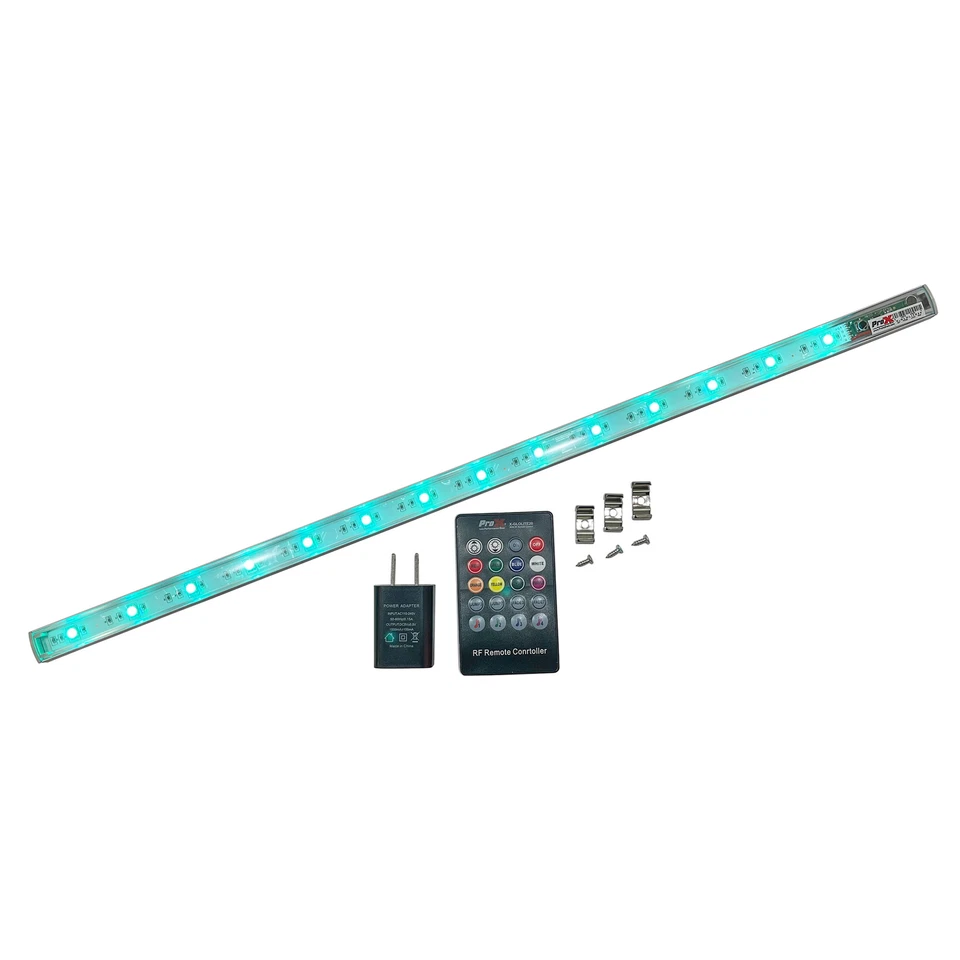 ProX X-GLOLITE20 20" RGB LED Accent Strip Light Fixture+USB Power RF Remote - Image 3 of 4