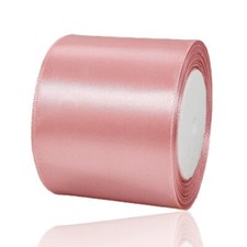 Rose Gold Ribbon 3 Inch x 25 Yards Rose Pink Satin Fabric Ribbon for Flower B...