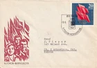 GERMANY DDR 1977 FIRST DAY COVER, FLAGS AND HANDSHAKE