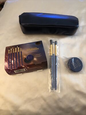 Morphe The More The Merrier 6PC Eye Brush Set, Dry Brush Cleaner & Bag NIB