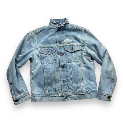 Vintage Y2K Gap Jeans Acid Washed Light Denim Jacket Medium Plaid Lined