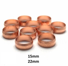 15mm & 22mm Copper Compression Olives Plumbing Tube Compression Fittings  D5