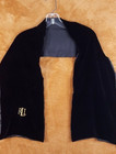 VTG LAUREN RALPH LAUREN RLL Scarf 55 x 9 Black Silk Velvet Monogram Rectangle — photo 1