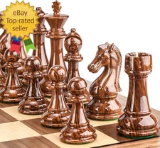 High Polymer Weighted Chess Pieces with 4.25'' King  2 Extra Queens