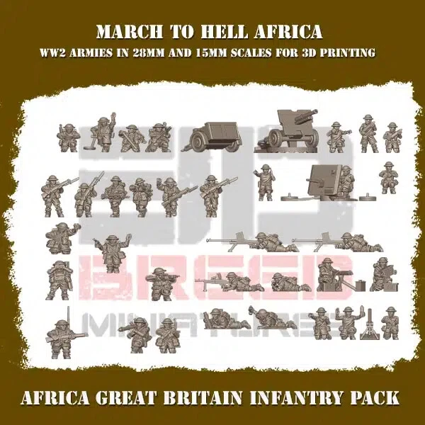 3DBREED North Africa British Army 15mm & 28mm Miniaturen für Tabletop & Wargaming