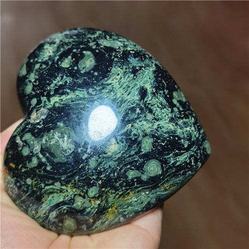 516 g Bonito Corazón de Jaspe Kambaba Verde Profundo Cocodrilo O325 - Imagen 3 de 11