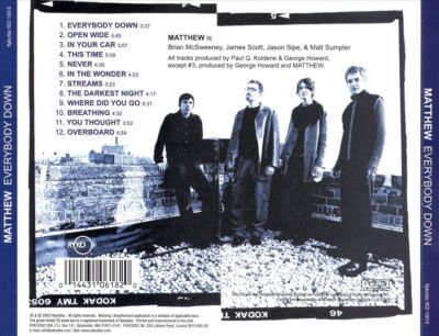 MATTHEW EVERYBODY DOWN NEW CD