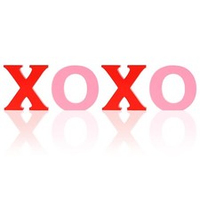 Valentine's Day XOXO Wooden Sign Love Wood Blocks for Happy Valentine's Day P...