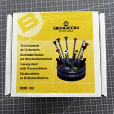 Swiss Bergeon 30081-S10 10 Ergonomic Screwdrivers Set With Rotating Stand