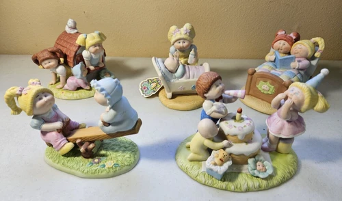 1980’s Xavier Roberts Cabbage Patch Dolls Figurine Porcelain Lot of 5