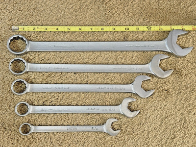 Wright 5pc ,12 Point SAE Combination Wrench Set Made in USA
