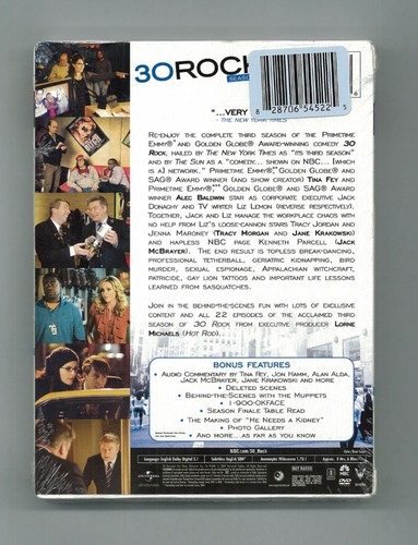 NEW SEALED DVD Set: 30 ROCK TV Season 3 Three Complete Bonus Features Tina Fey - Picture 2 of 4
