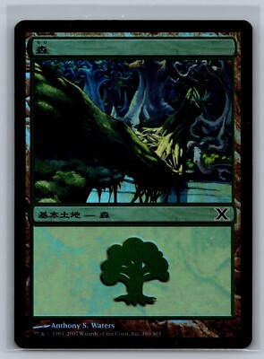 マジック：ザ・ギャザリング MTG  covered forest PSA10 Magic The Gathering JAPANESE 10th Edition Forest #380/383 Foil MTG