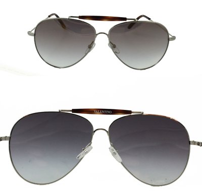 Valentino V120s Aviator Sunglasses Tortoise and Silver Frame  display picture 3