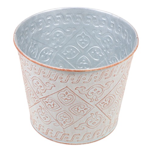 Set of 3 Potted Plants Tin Flower Indoor Creative Bucket Reusable