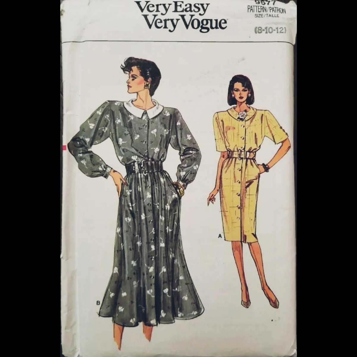 Vintage Vogue Loose Fitting Dress Pattern #9677 Size 8-10-12 UNCUT Vintage Vogue Loose Fitting Dress Pattern #9677 Size 8-10-12 UNCUT