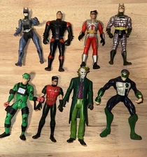 DC Superheroes Action Figures Lot Batman Robin Joker Batgirl Loose Lot Of  8