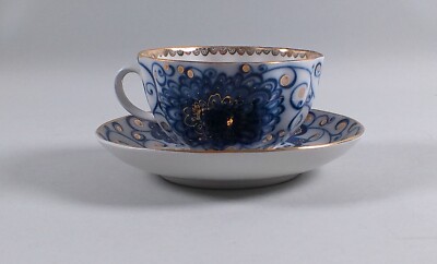 Lomonosov TSAR BIRD Porcelain Oversized Cup & Saucer Set
