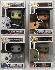 Funko Pop Lot of 4 Horror Myers Sam- Jason - Michael Mayer - Freddy Krueger