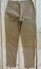 Ruff Hewn Womens High Rise Tapered Leg Brown Tan Mom Jeans Sz 14 Made in USA