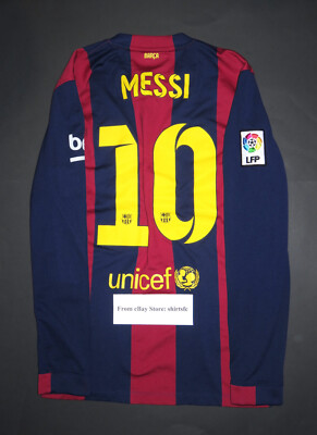 New 2014 Nike Authentic FC Barcelona Long Sleeve Lionel Messi