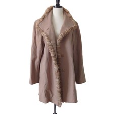 Vintage Fleurette Loro Piana Italy Wool Mob Wife Jacket Fur Mink Trim Womens 10