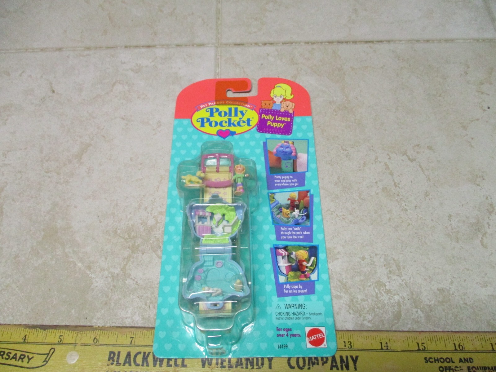 VTG Polly Pocket 1995 Polly Loves Puppy Wristband  Bracelet Figure Playset NEW