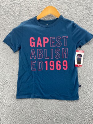 GAP Kids Established 1969 Steel Out Short Sleeve T-Shirt Youth Boys Size 8 Blue