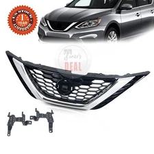 For Nissan Sentra 2016-2018 Front Bumper Upper Grille Chrome Black 62310-3YU0A