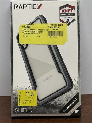 Raptic Shield Case Samsung Galaxy A12 Clear Black 10ft Drop Tested