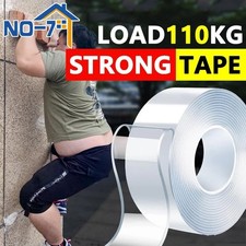 Extra Strong Double Sided Tape Heavy Duty Removable, Clear Sticky Nano