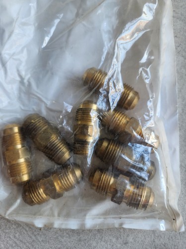 Qty 8** Male 45° Brass Flare Union Straight Fitting 3/8 in. Propane Natural Gas