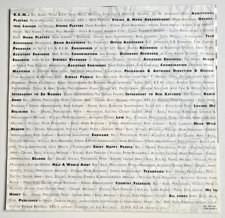 R.E.M. OUT OF TIME  1991 Germany 759926496 Alsdorf WX 404 | sehr gut (L1439) - Bild 3 von 4