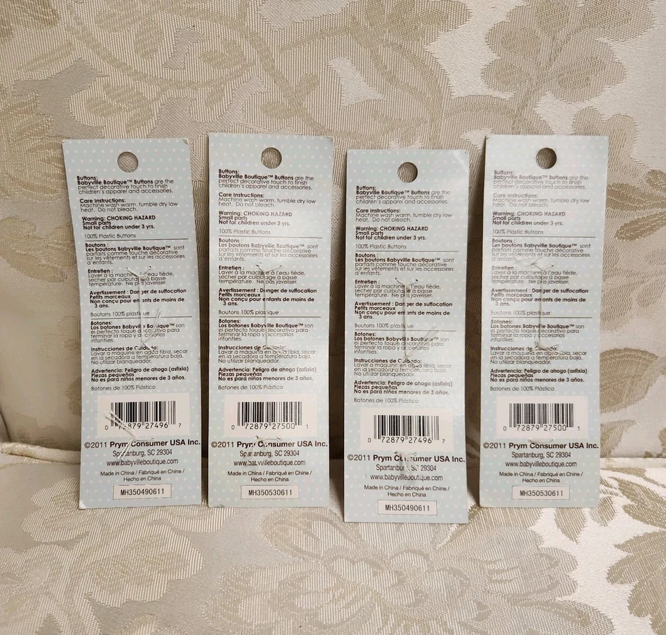 Babyville Boutique Botones Lote de (4) Juegos de 3 Flores Redondas Rosa Marrón Foto 2 de 4