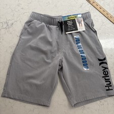 HURLEY BOY'S 4 WAY STRETCH SHORT, GRAY, SIZE 10/12 NEW
