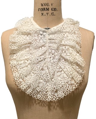 Vintage Authentic 70's Women's White Lace Jabot Bib Neck Accessory - RBG!