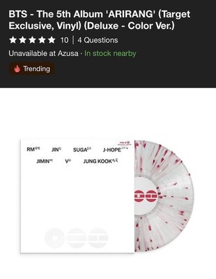 BTS - The 5th Album 'ARIRANG'(Target Exclusive, Vinyl) (Deluxe