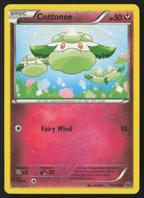 Pokemon Cottonee 70/124 XY - Fates Collide Non-Holo (LP - HP)