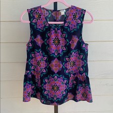 Jcrew floral sleeveless blouse top size 6