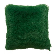 Faux Fur Cushion Covers 43x43cm - Sage Green Fluffy Pillow Decor, Soft P