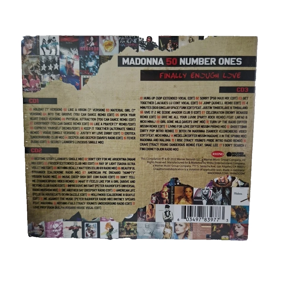 MADONNA - FINALLY ENOUGH LOVE:50 NUMBER ONES DIGIPAK 3 CD NEU & OVP - Bild 2 von 3